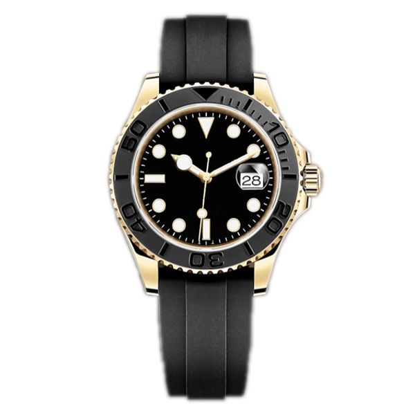 men's watch 40mm black dial 2813 movement watches master automatic mechanical wristwatch sapphire rubber strap folding strap luminous w, Slivery;black